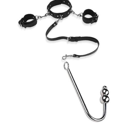 Collar Anal with Elegant Hook Cuffs Beaded 5334 and 0311